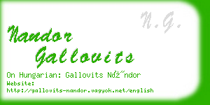 nandor gallovits business card